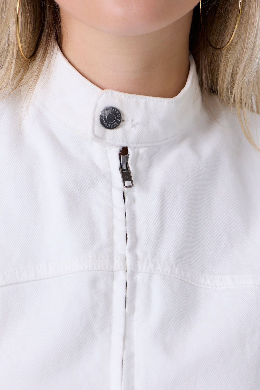 Wave Denim Top White