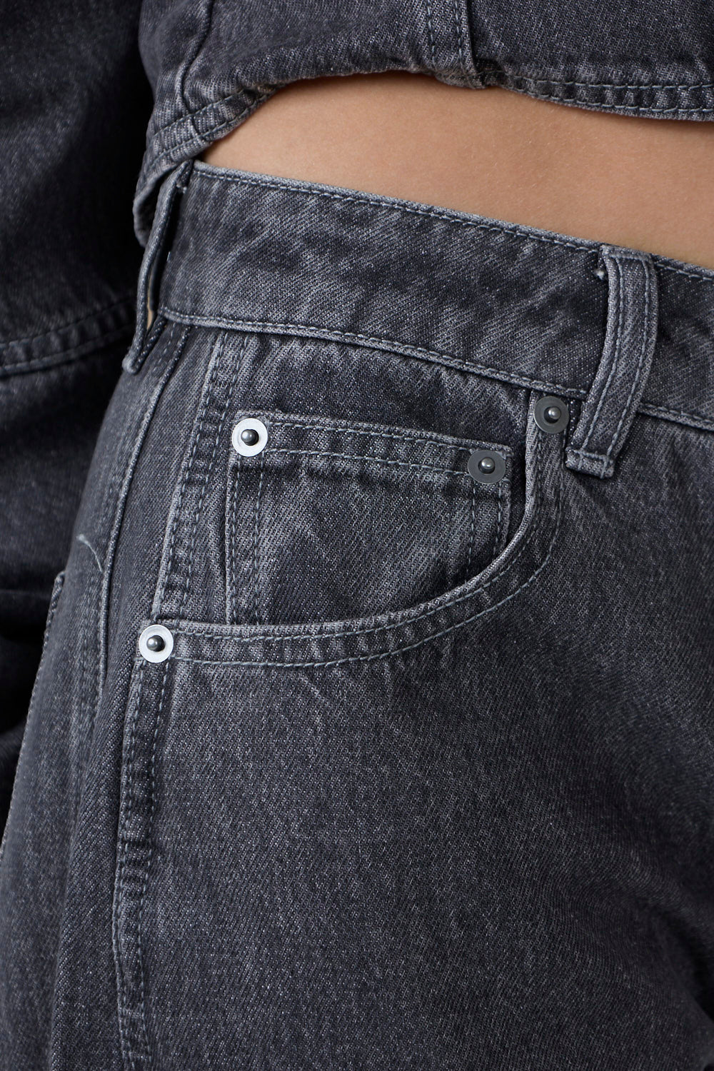 Frame Barrel Jeans Grå