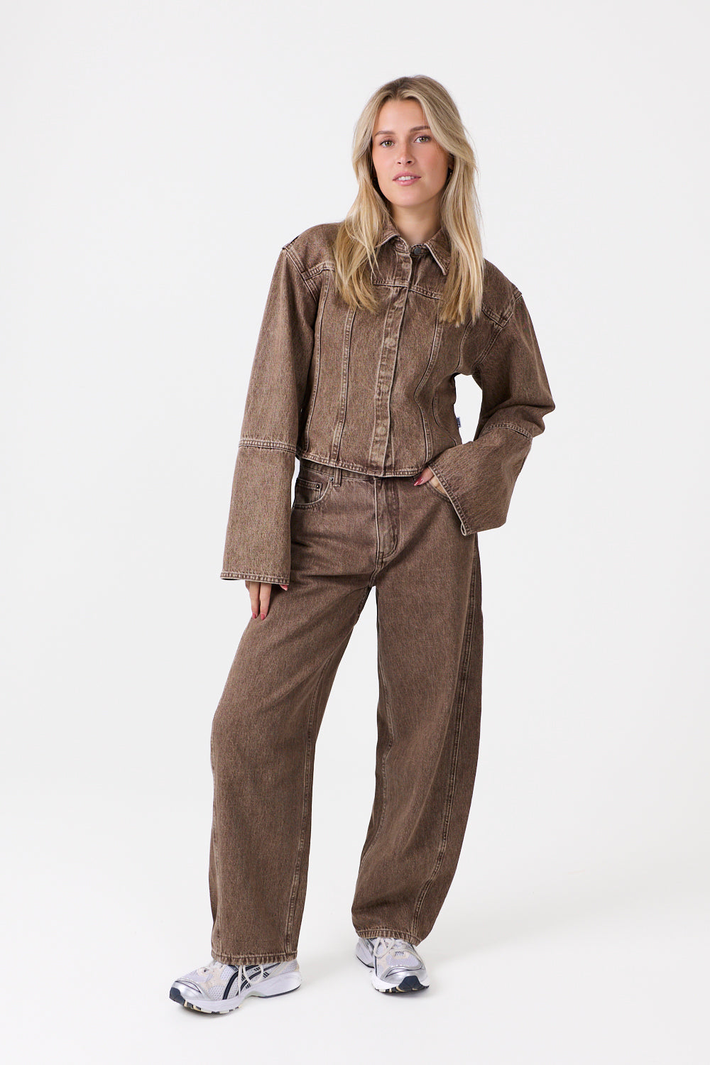 Frame Barrel Jeans Brun