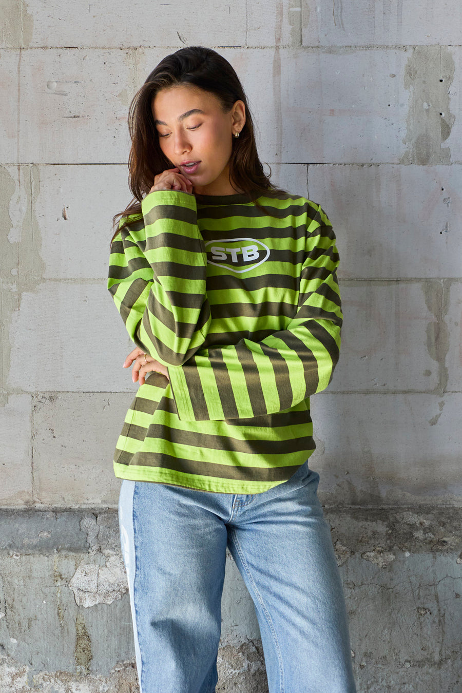 Infinite Striped Longsleeve Lime