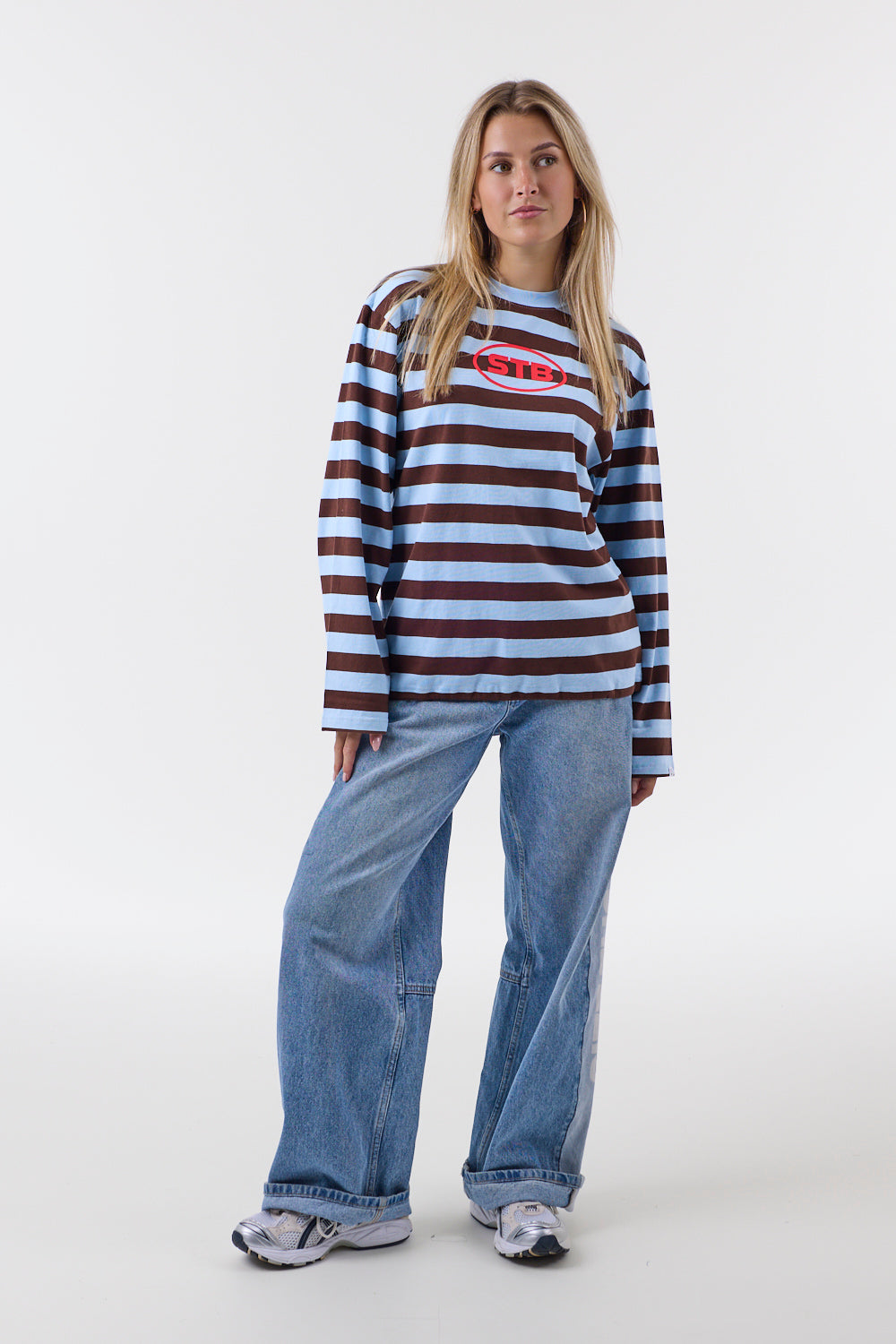 Infinite Striped Langarmshirt Blau