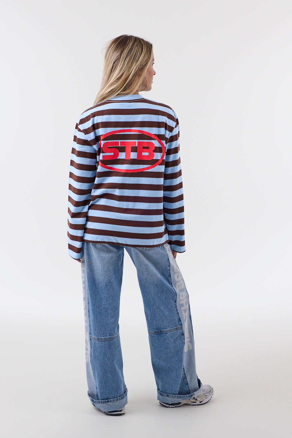 Infinite Striped Langarmshirt Blau