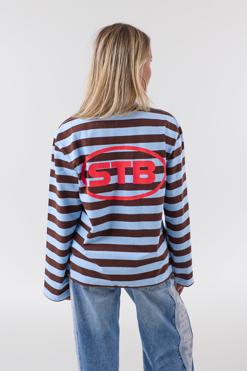 Infinite Striped Langarmshirt Blau