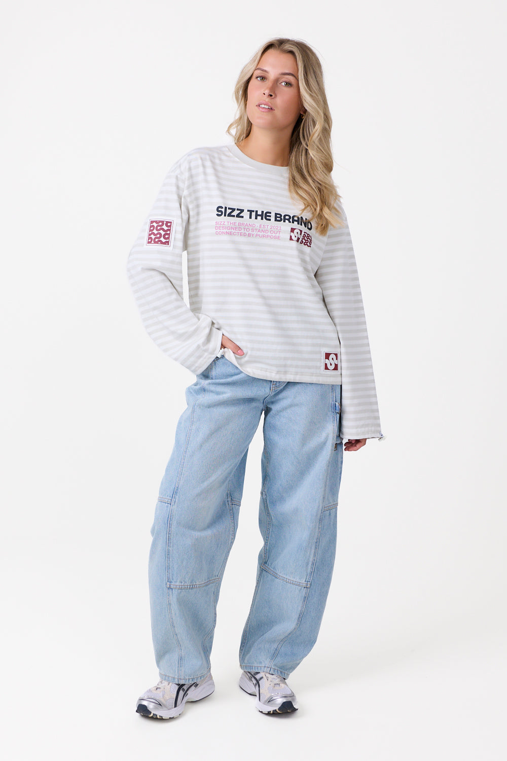 Stamp Striped Longsleeve Grey