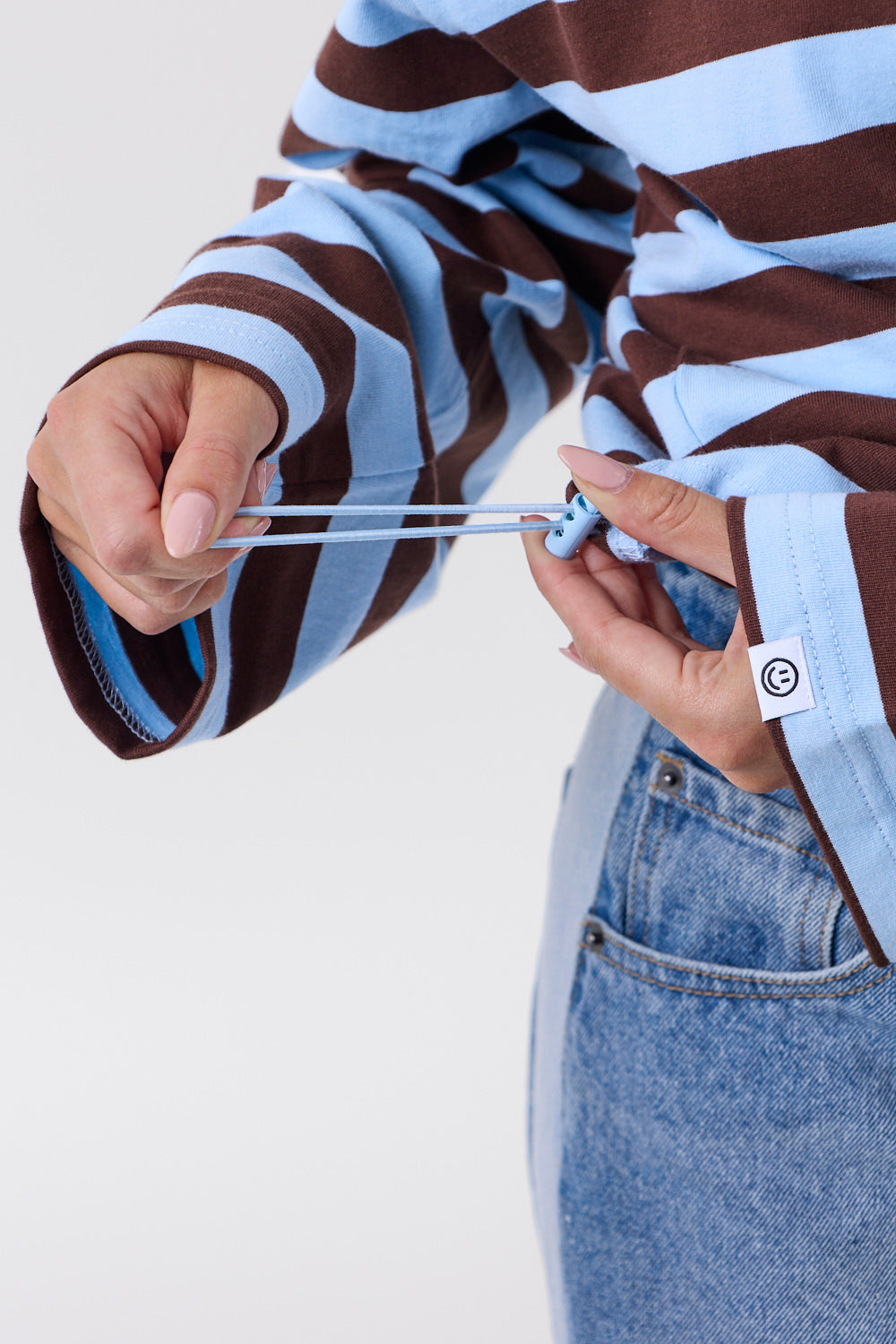 Infinite Striped Langarmshirt Blau