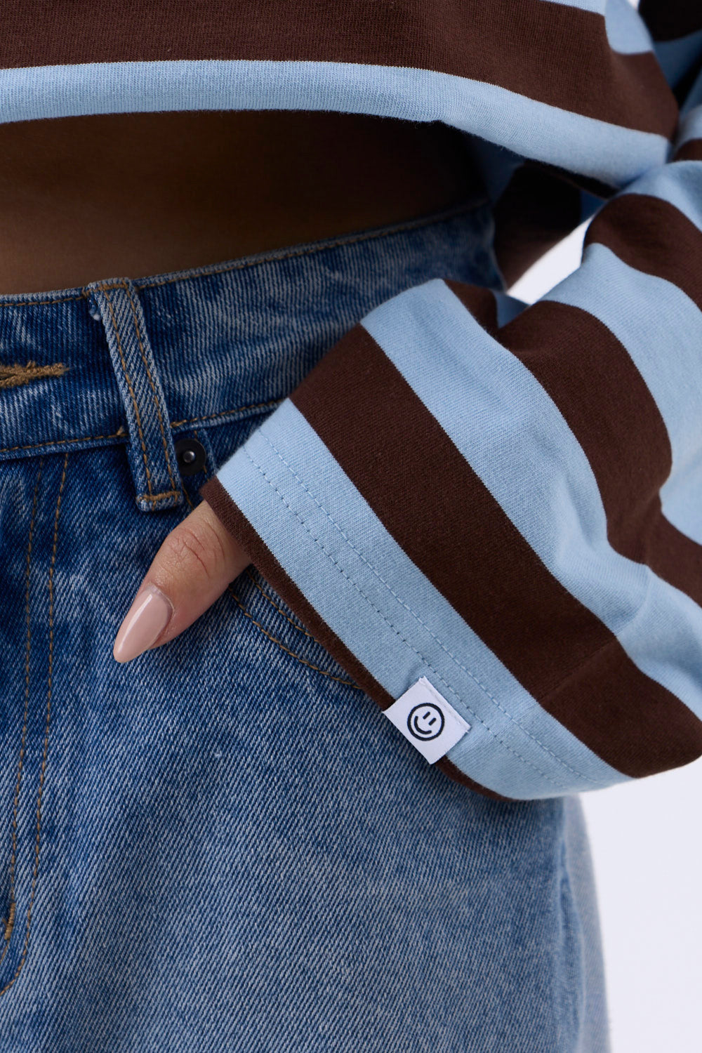 Infinite Striped Langarmshirt Blau