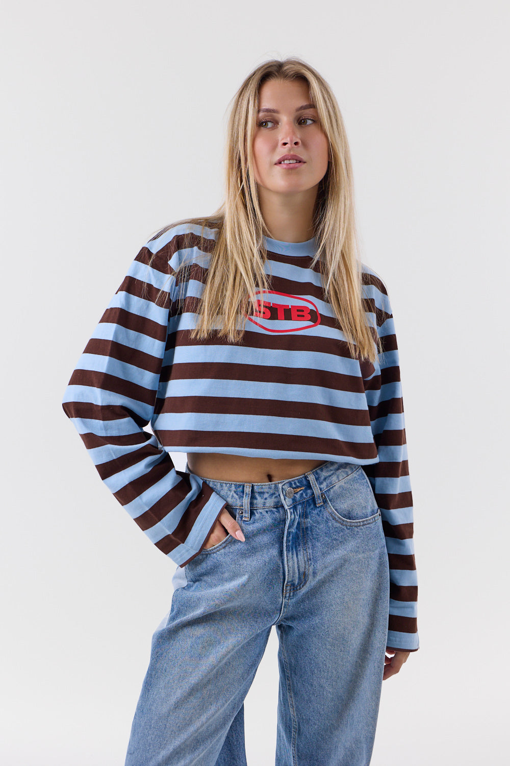 Infinite Striped Langarmshirt Blau