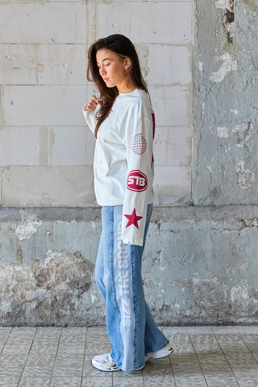 STB Signal Langarmshirt Weiß