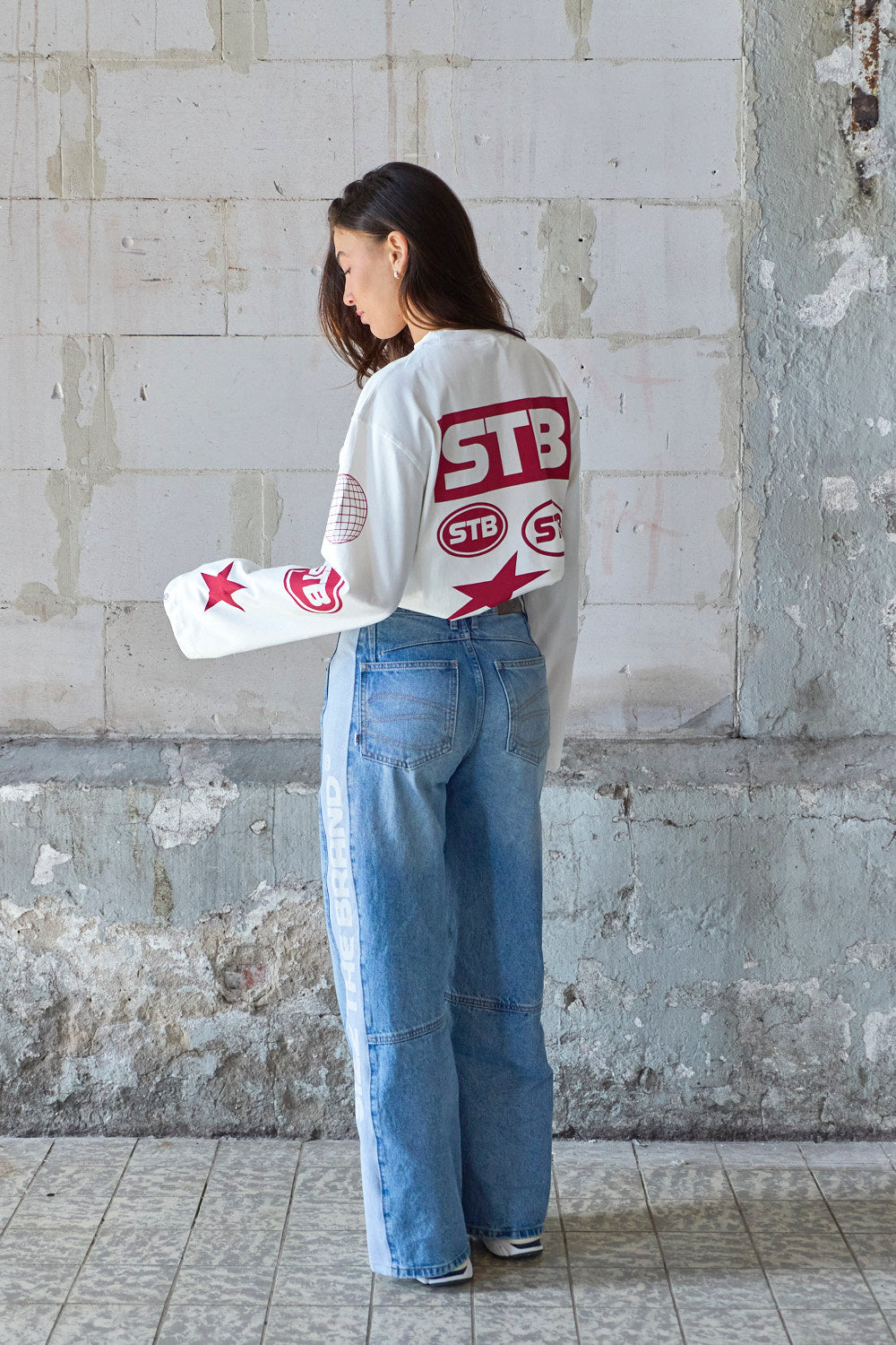 STB Signal Langarmshirt Weiß