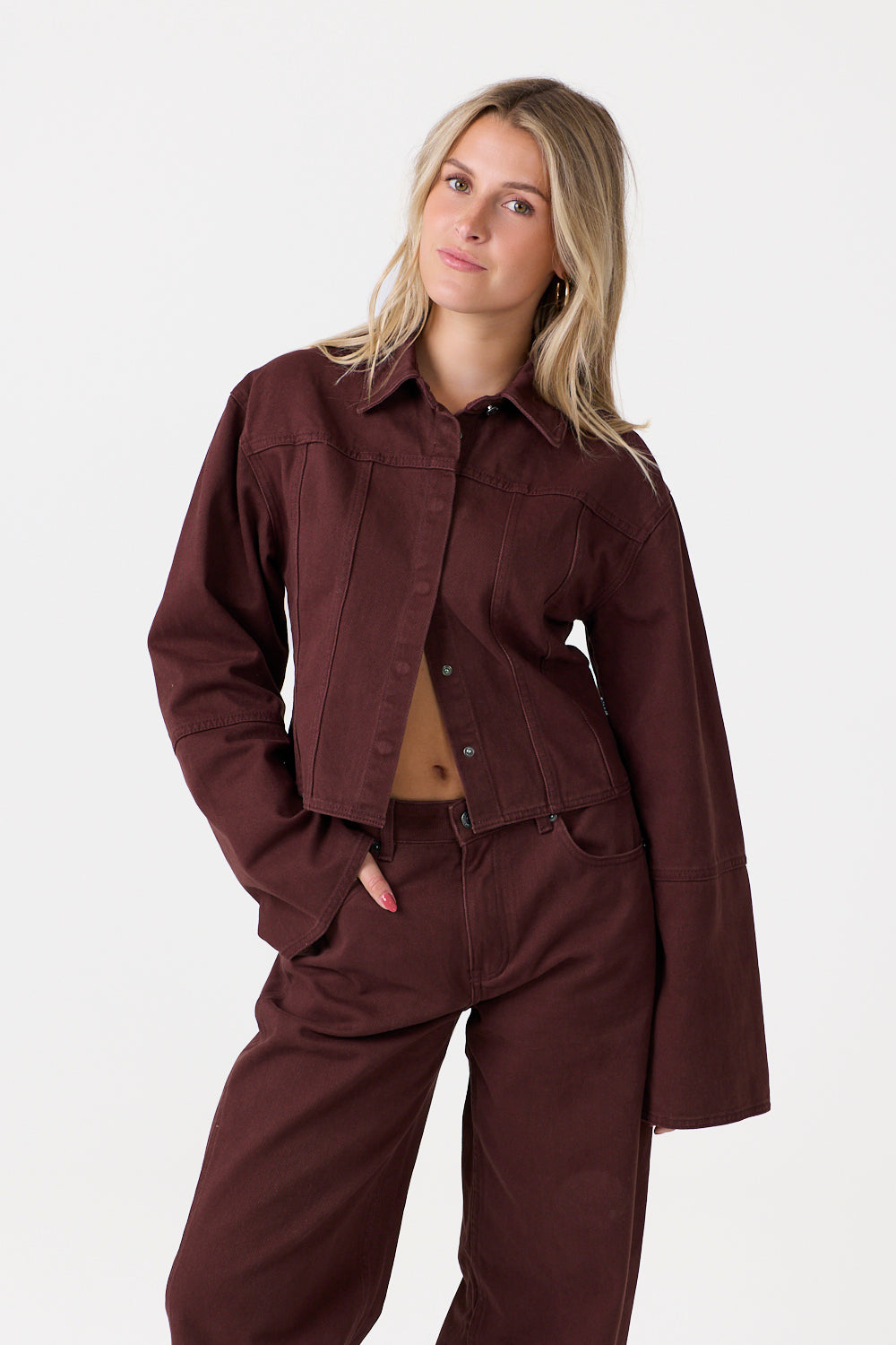 Frame Denim Bluse Bordeaux