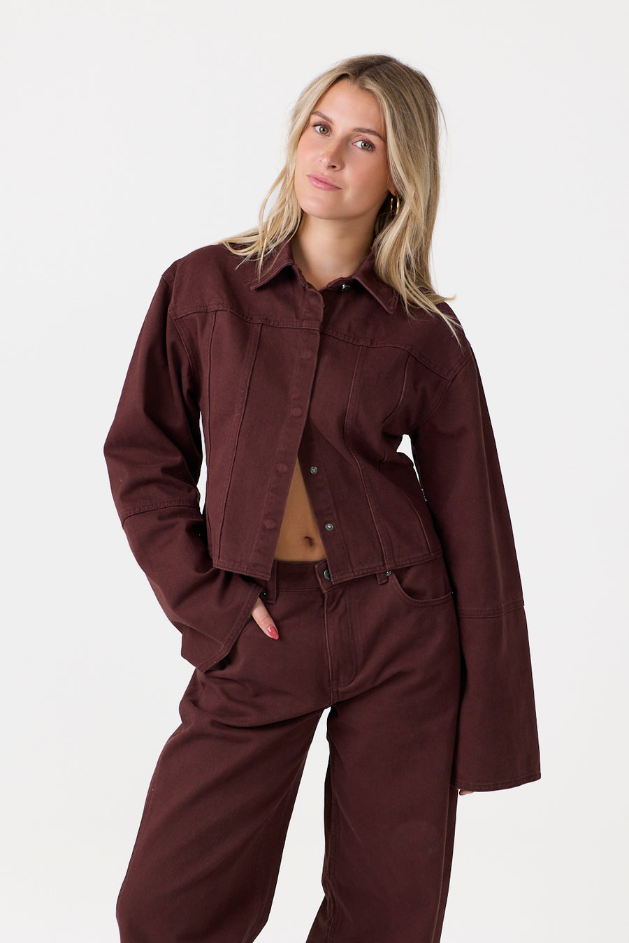 Frame Denim Blouse Bordeaux