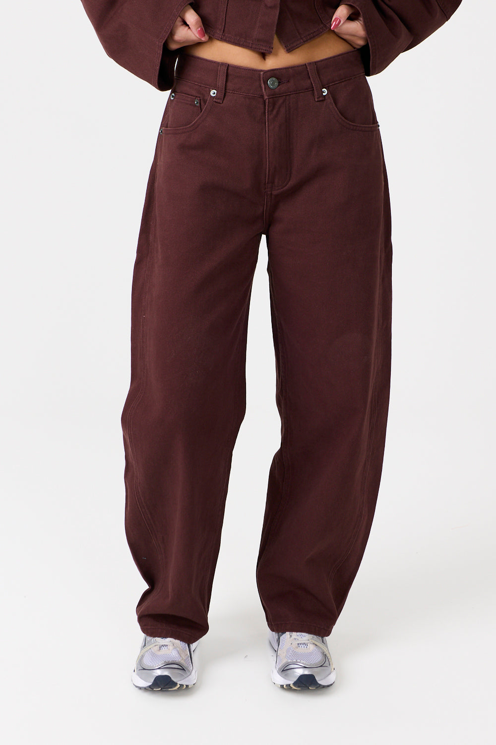 Frame Barrel Jeans Burgundy