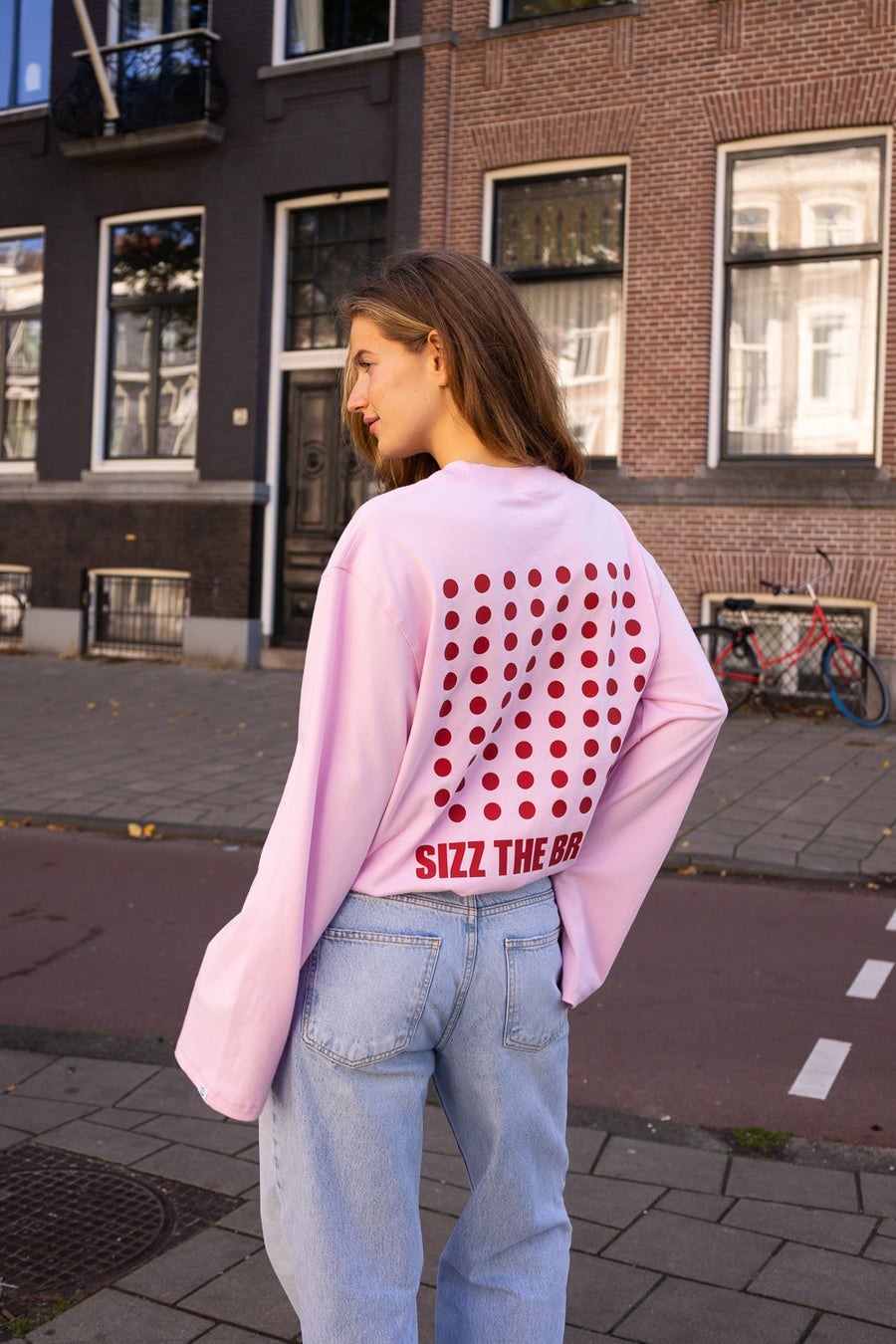 SIZZ Polka Dot Longsleeve Pink