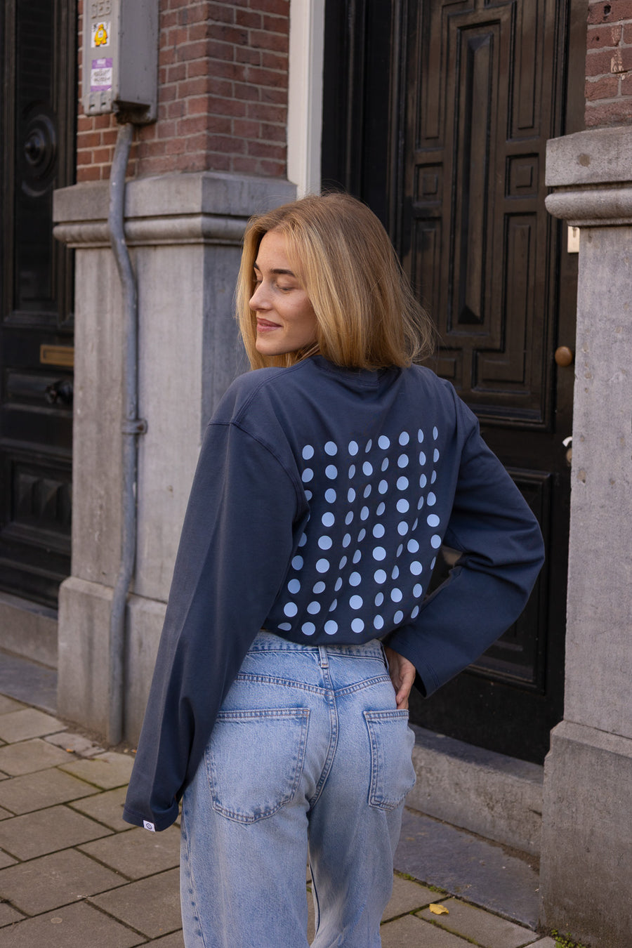 SIZZ Polka Dot Longsleeve Blue