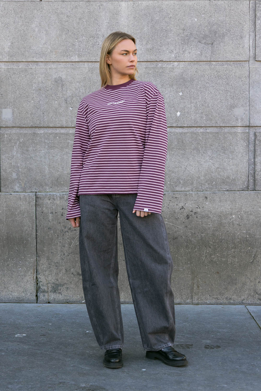 Classic Striped Longsleeve Burgundy