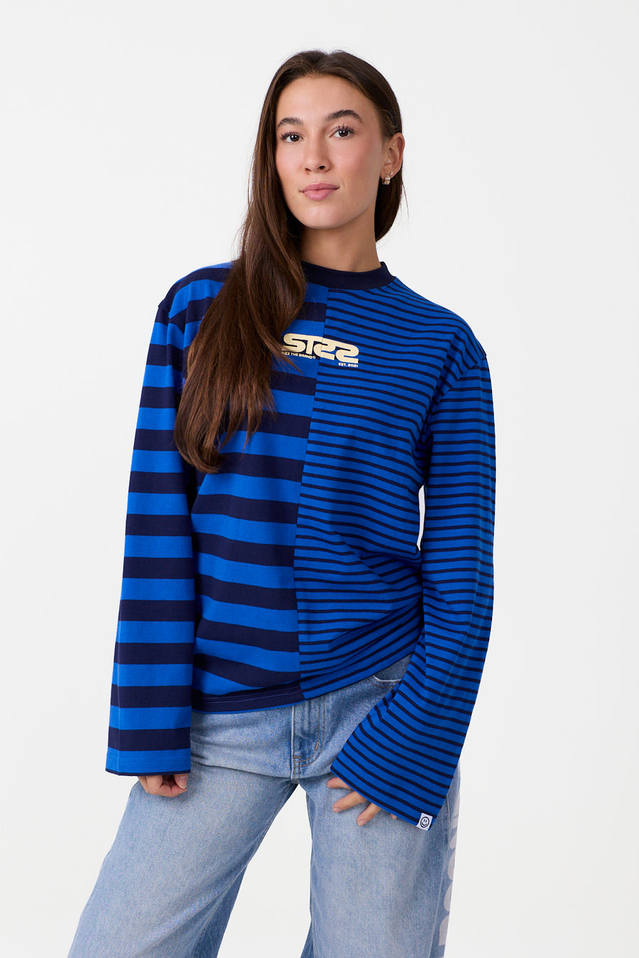 Essential Gestreept Longsleeve Blauw