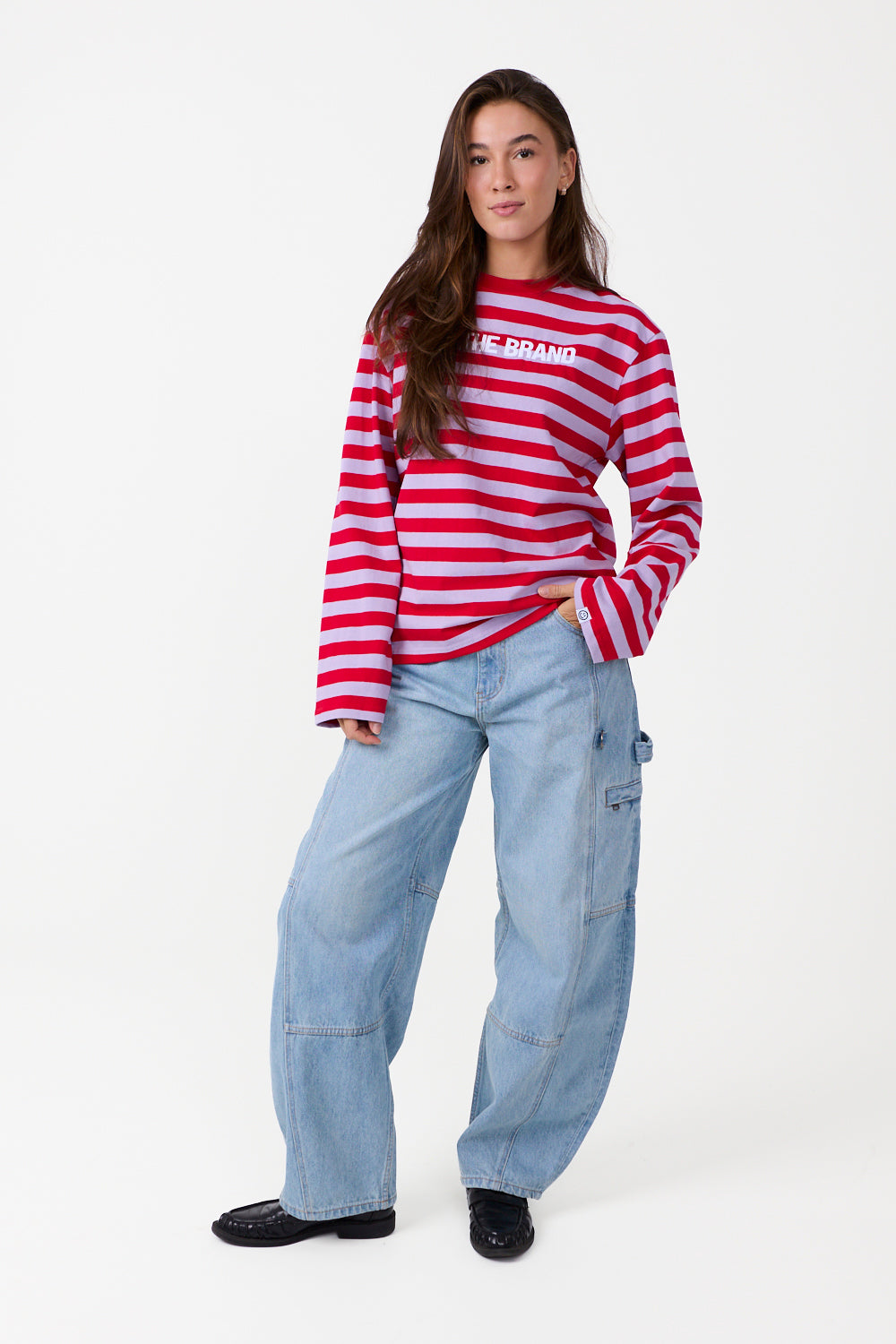 Striped Langarmshirt Rot