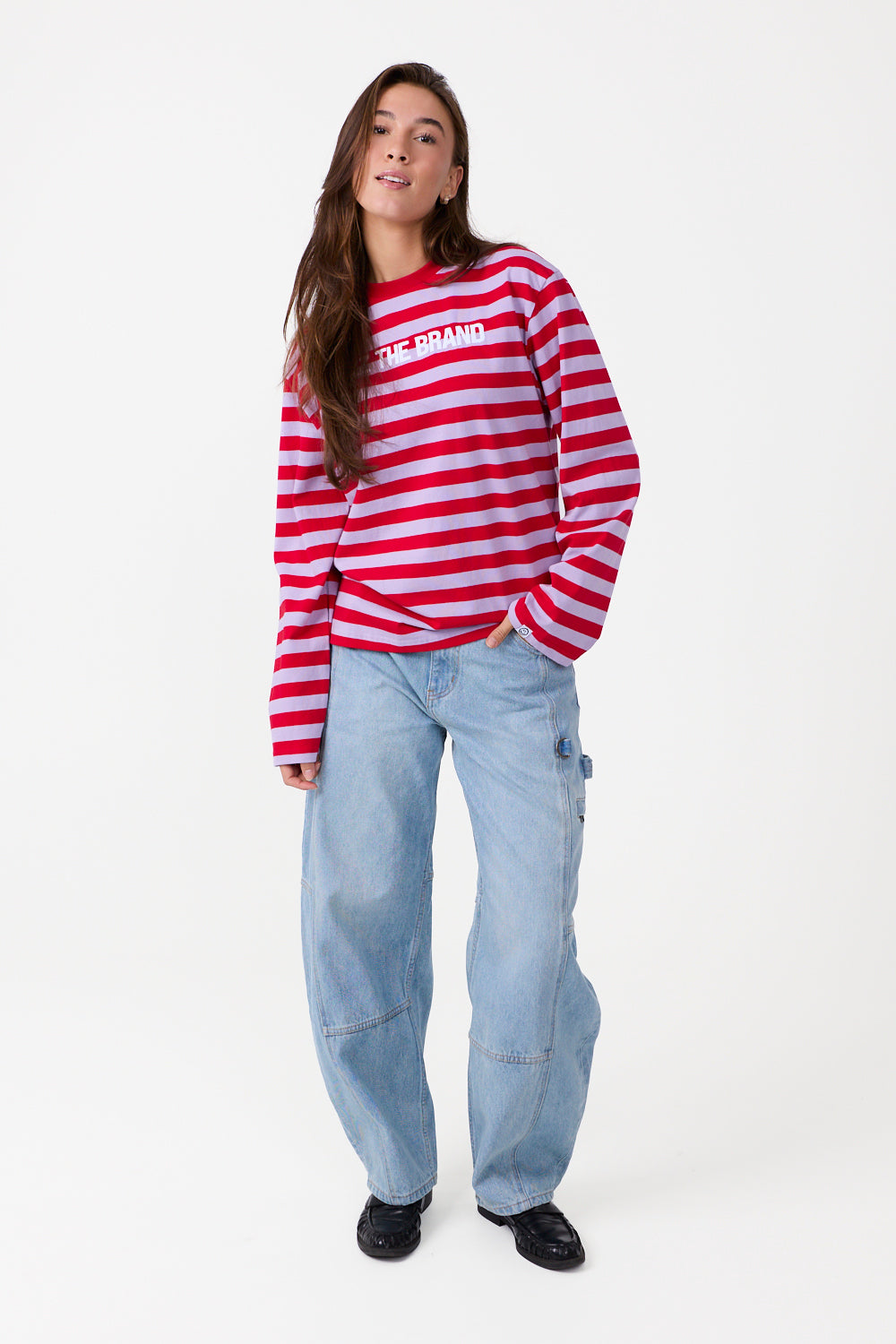 Striped Langarmshirt Rot