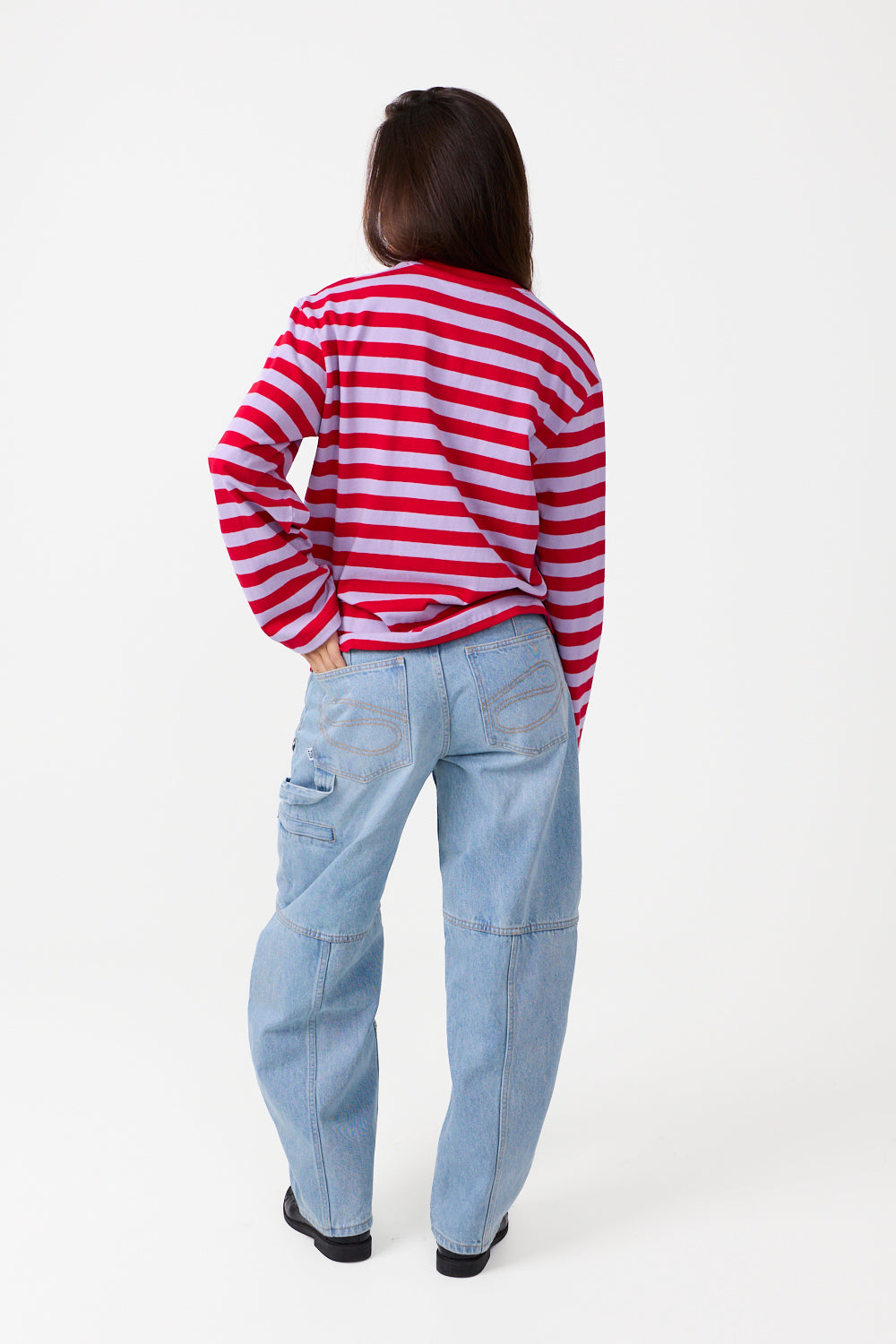 Striped Langarmshirt Rot