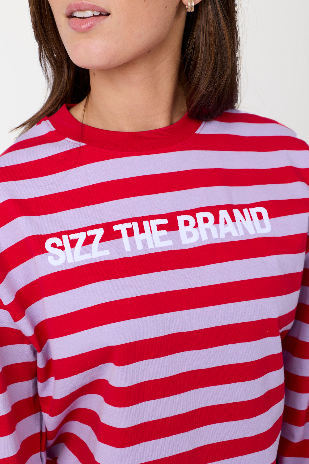 Striped Langarmshirt Rot