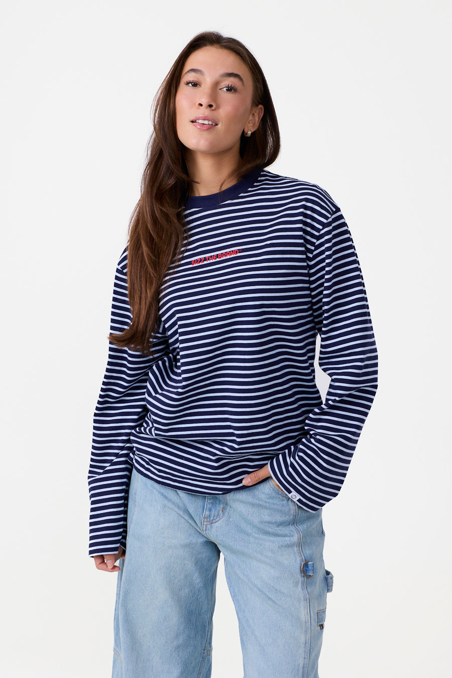 Classic Stribet Langærmet T-shirt Navy