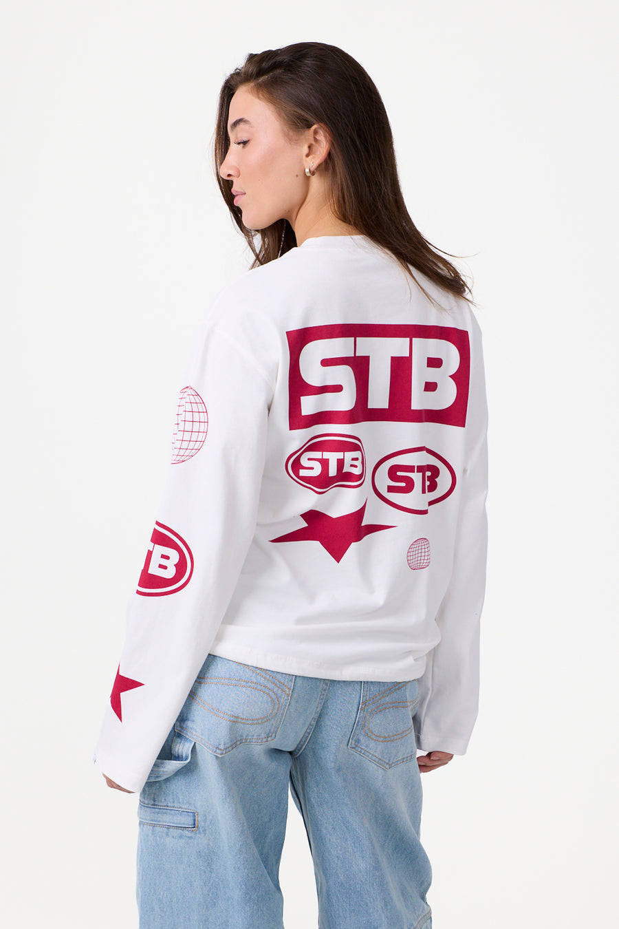 STB Signal Langarmshirt Weiß