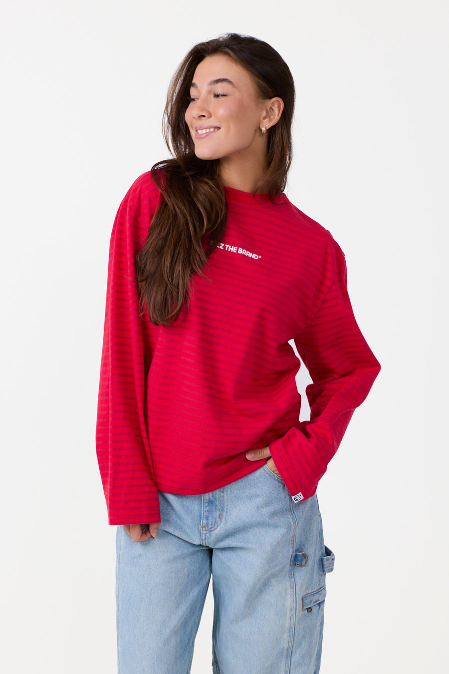 Classic Stribet Langærmet T-shirt Rød