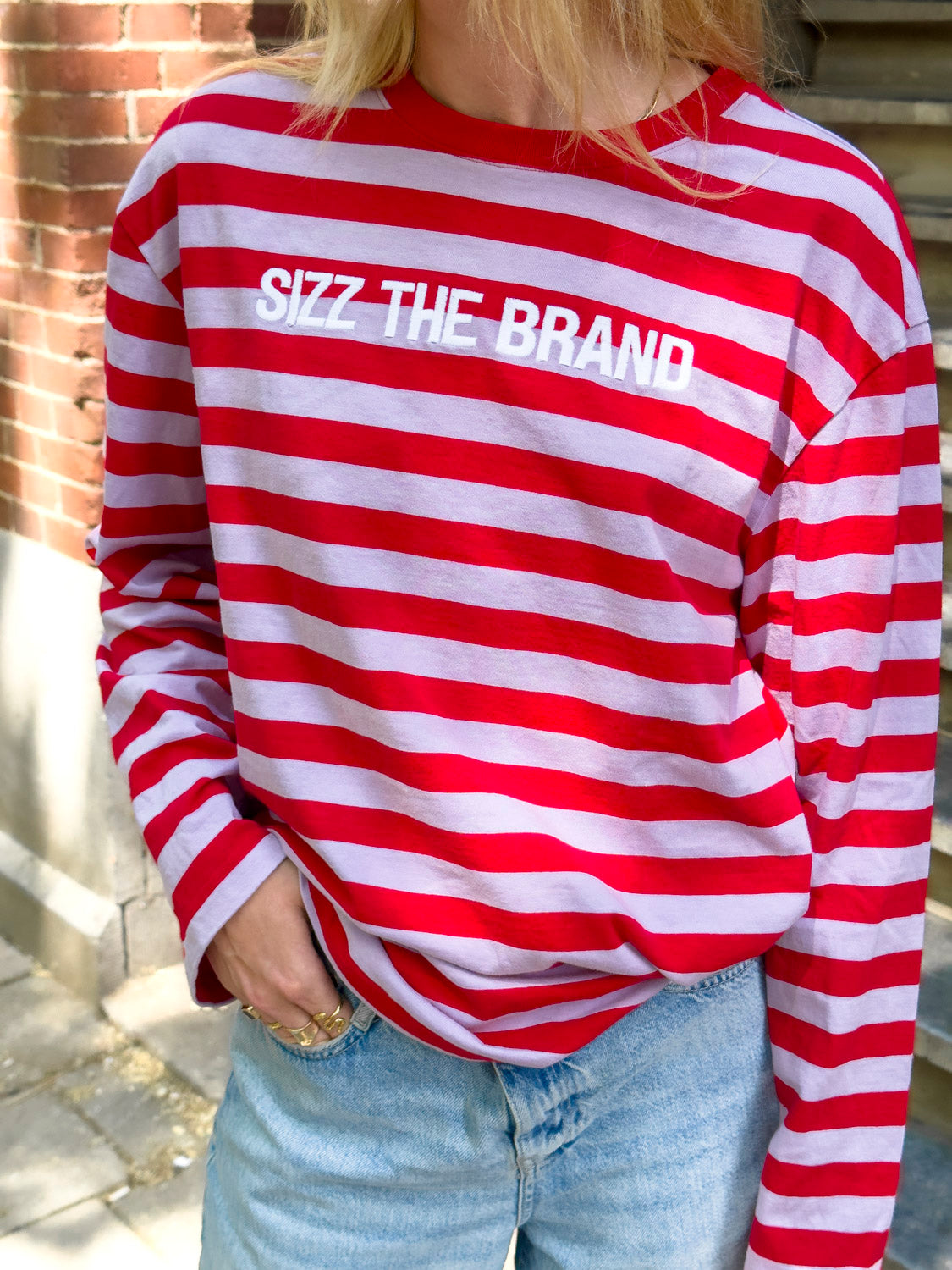 SIZZ THE BRAND Striped Longsleeve Red