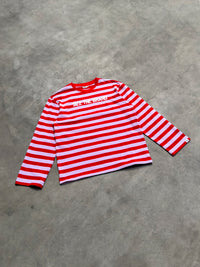 SIZZ THE BRAND Gestreiftes Langarmshirt Rot