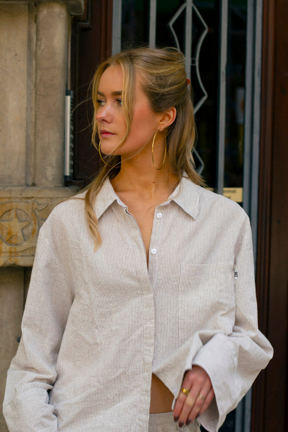 SIZZ Striped Blouse