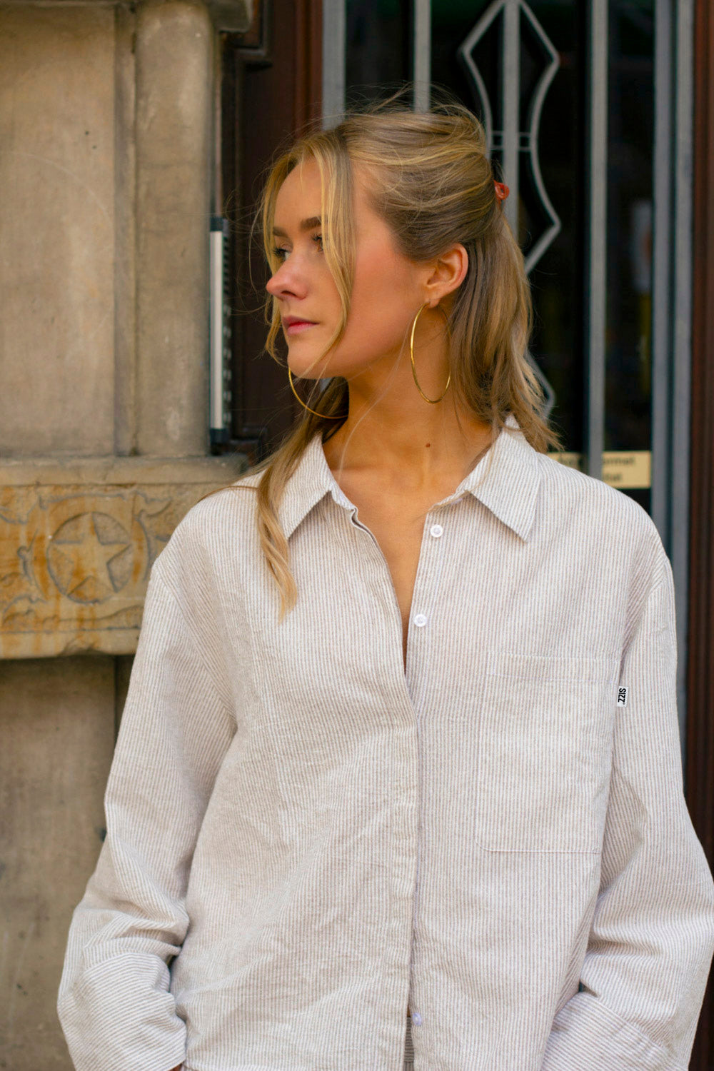 SIZZ Striped Blouse
