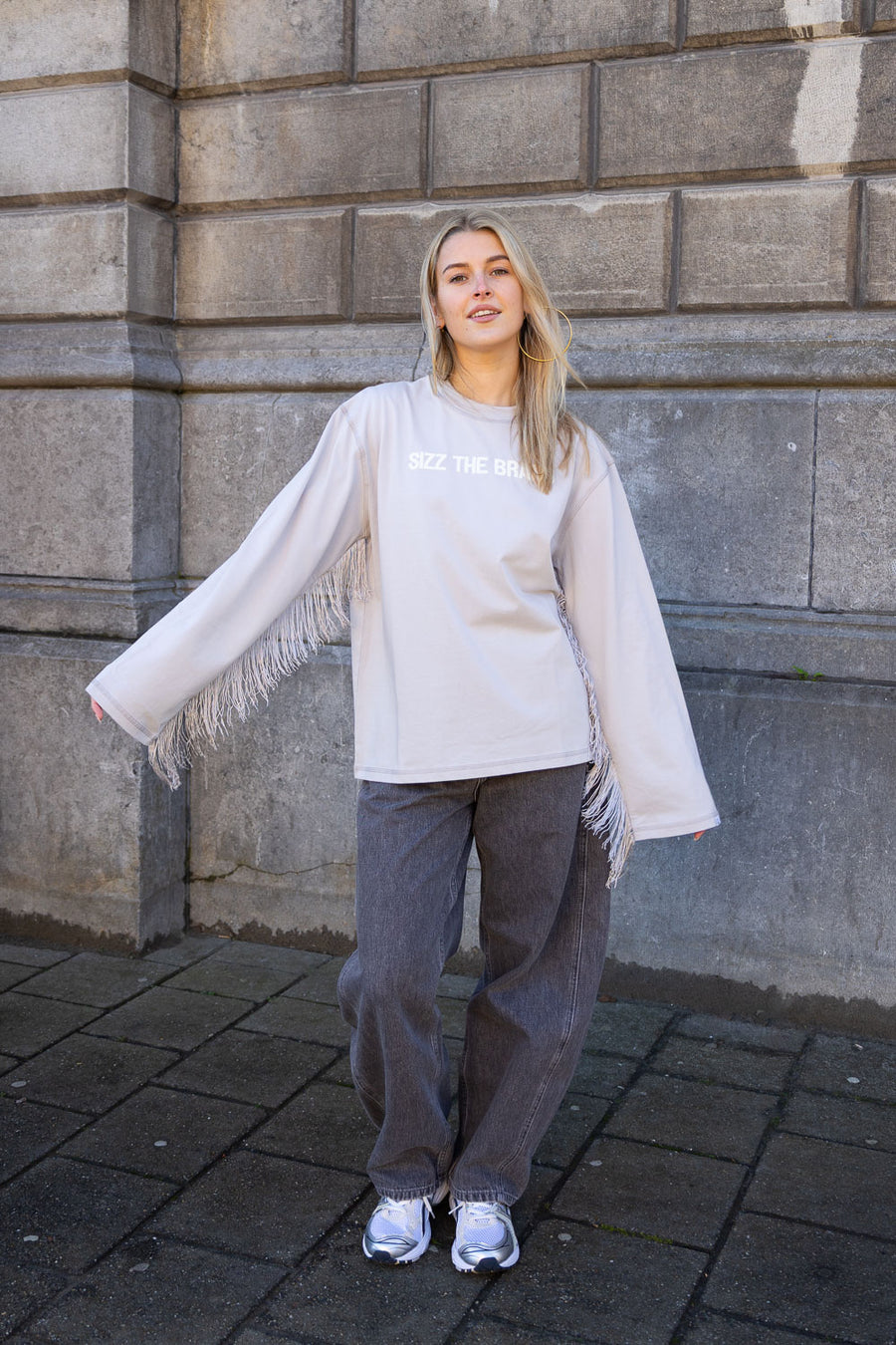 SIZZ THE BRAND Longsleeve Fringes Grey