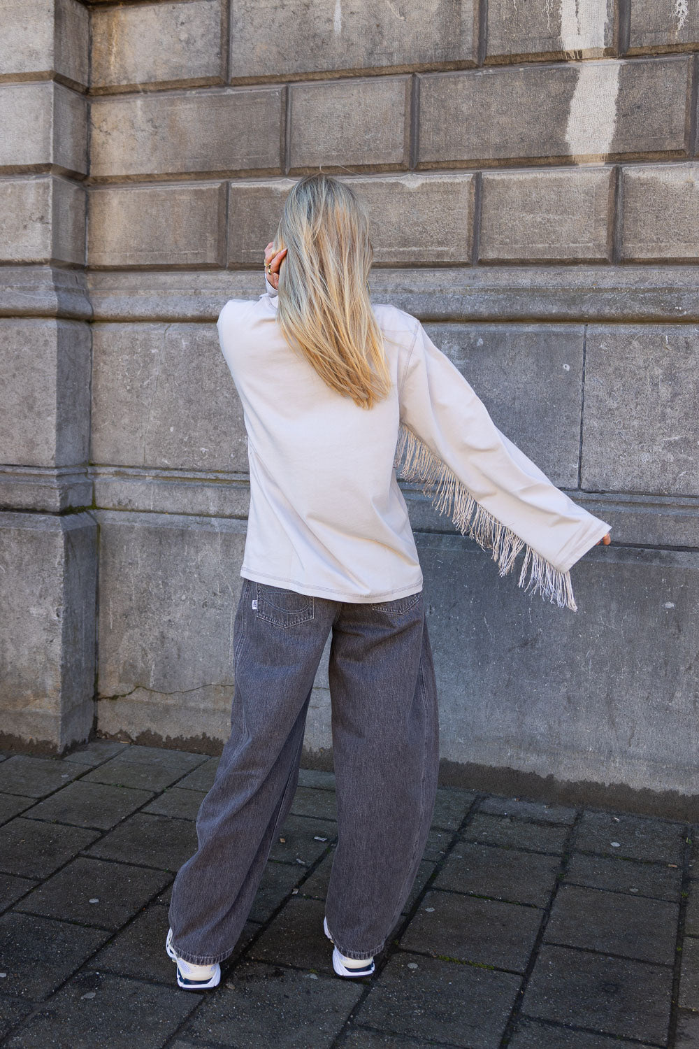 SIZZ THE BRAND Longsleeve Fringes Grey