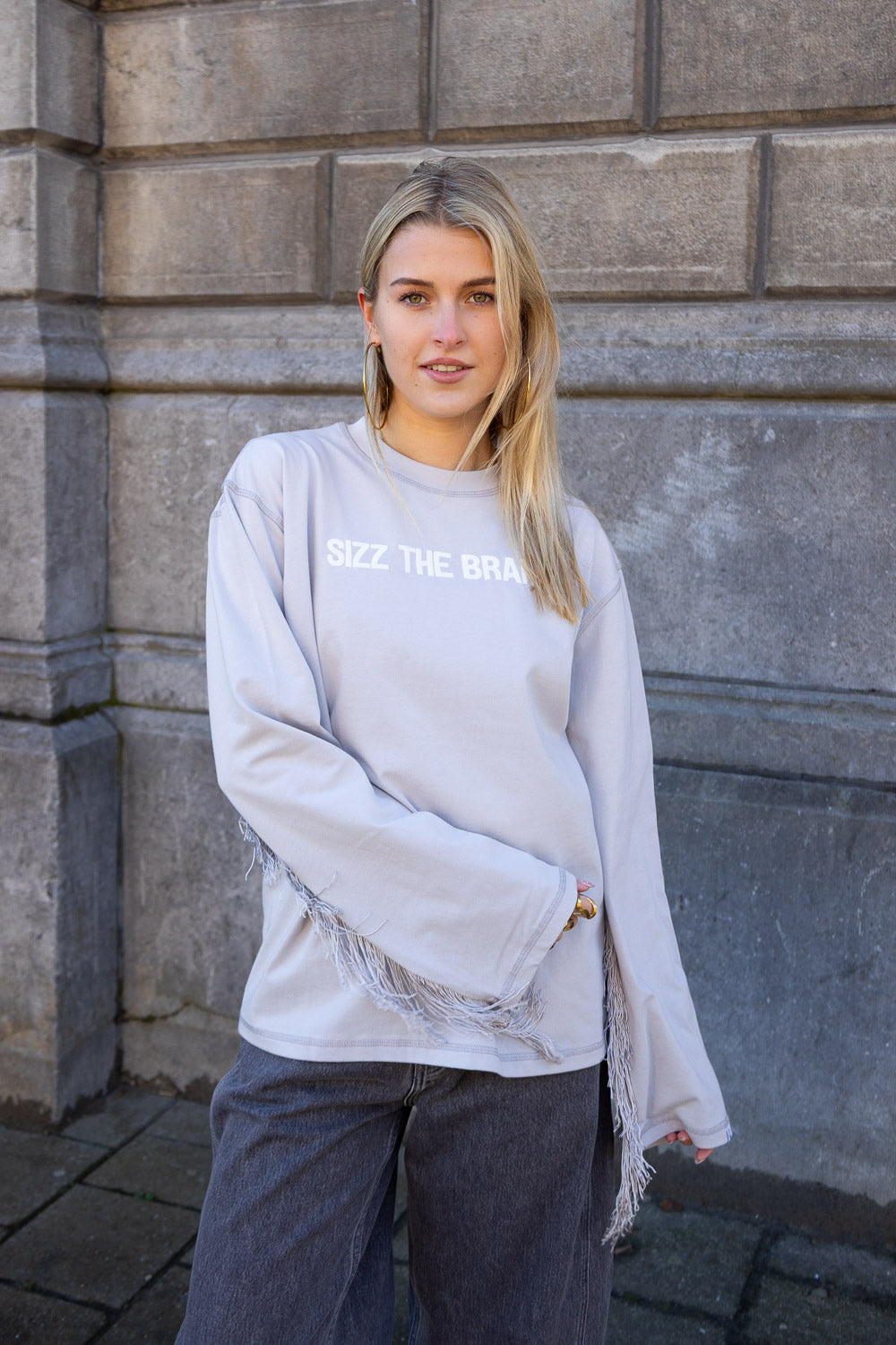 SIZZ THE BRAND Longsleeve Fringes Grey