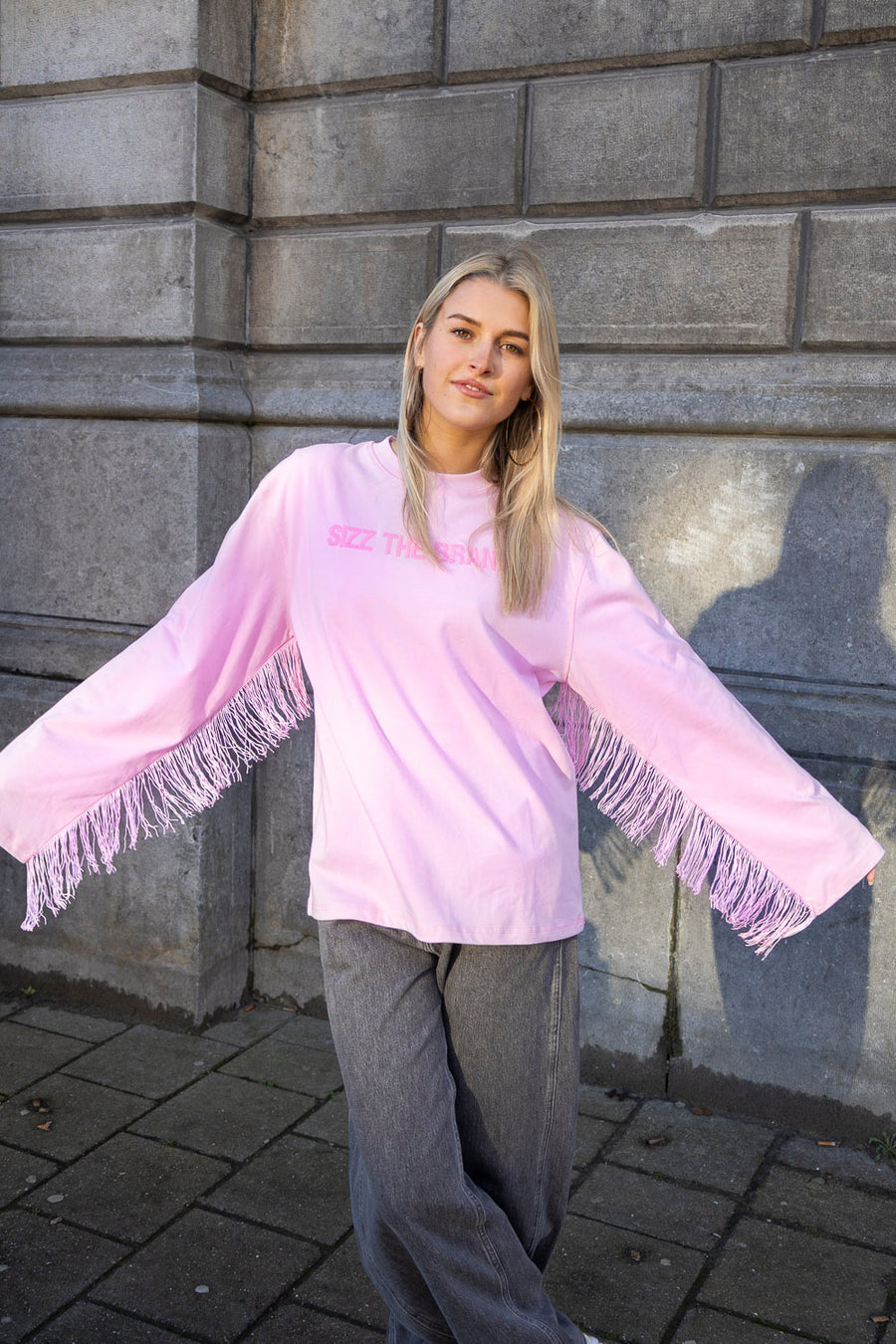 SIZZ THE BRAND Longsleeve Fringes Pink