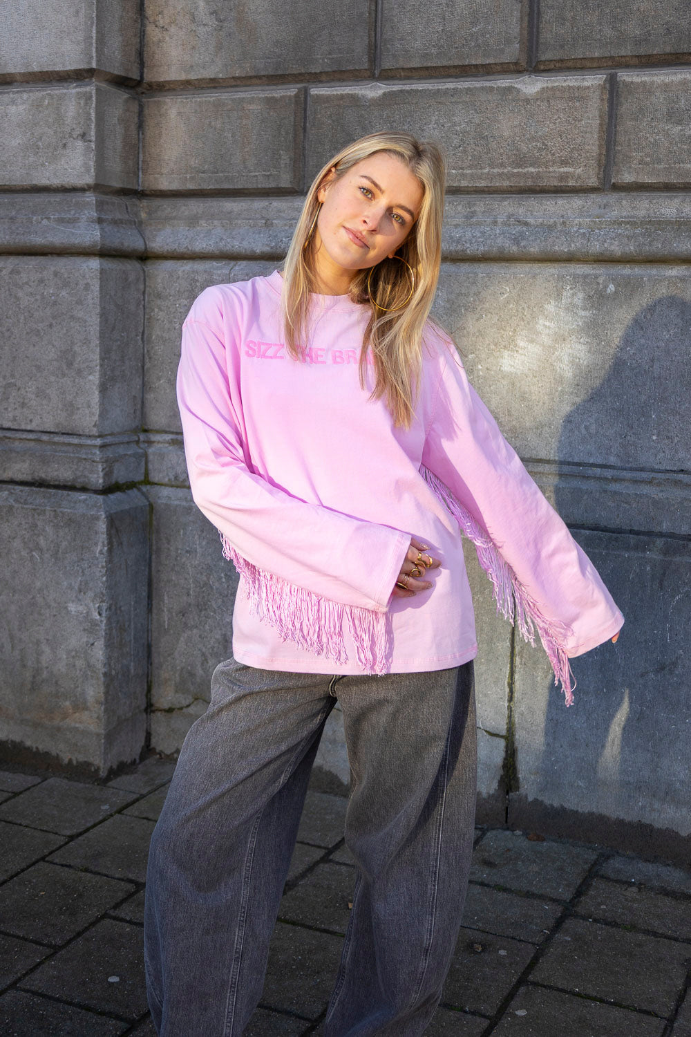 SIZZ THE BRAND Longsleeve Fringes Pink