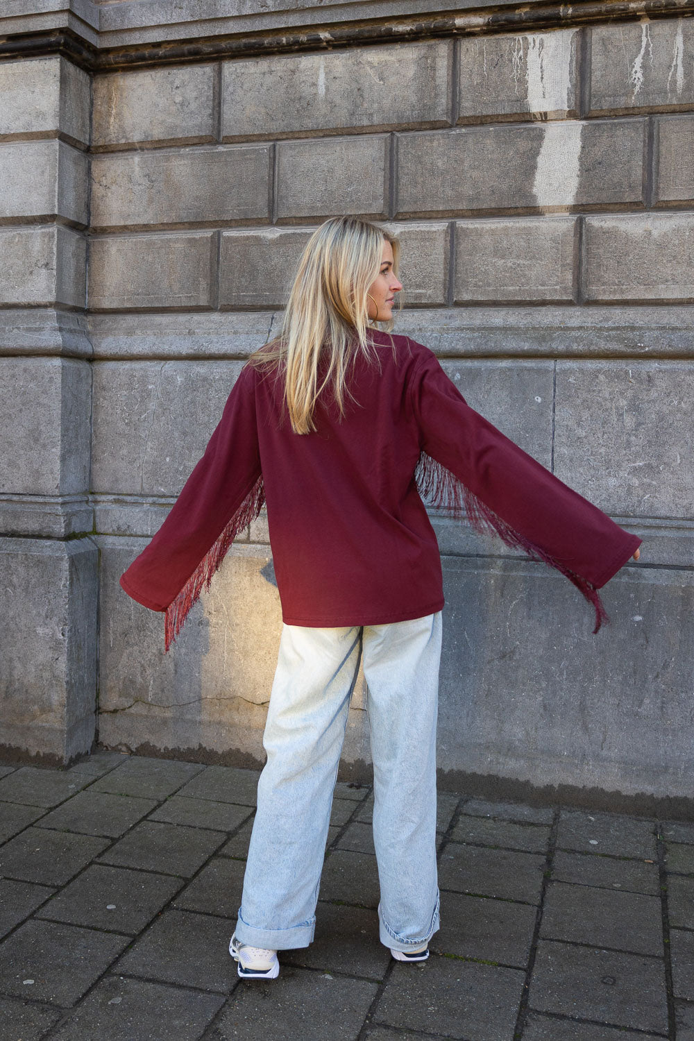 SIZZ THE BRAND Longsleeve Fringes Burgundy