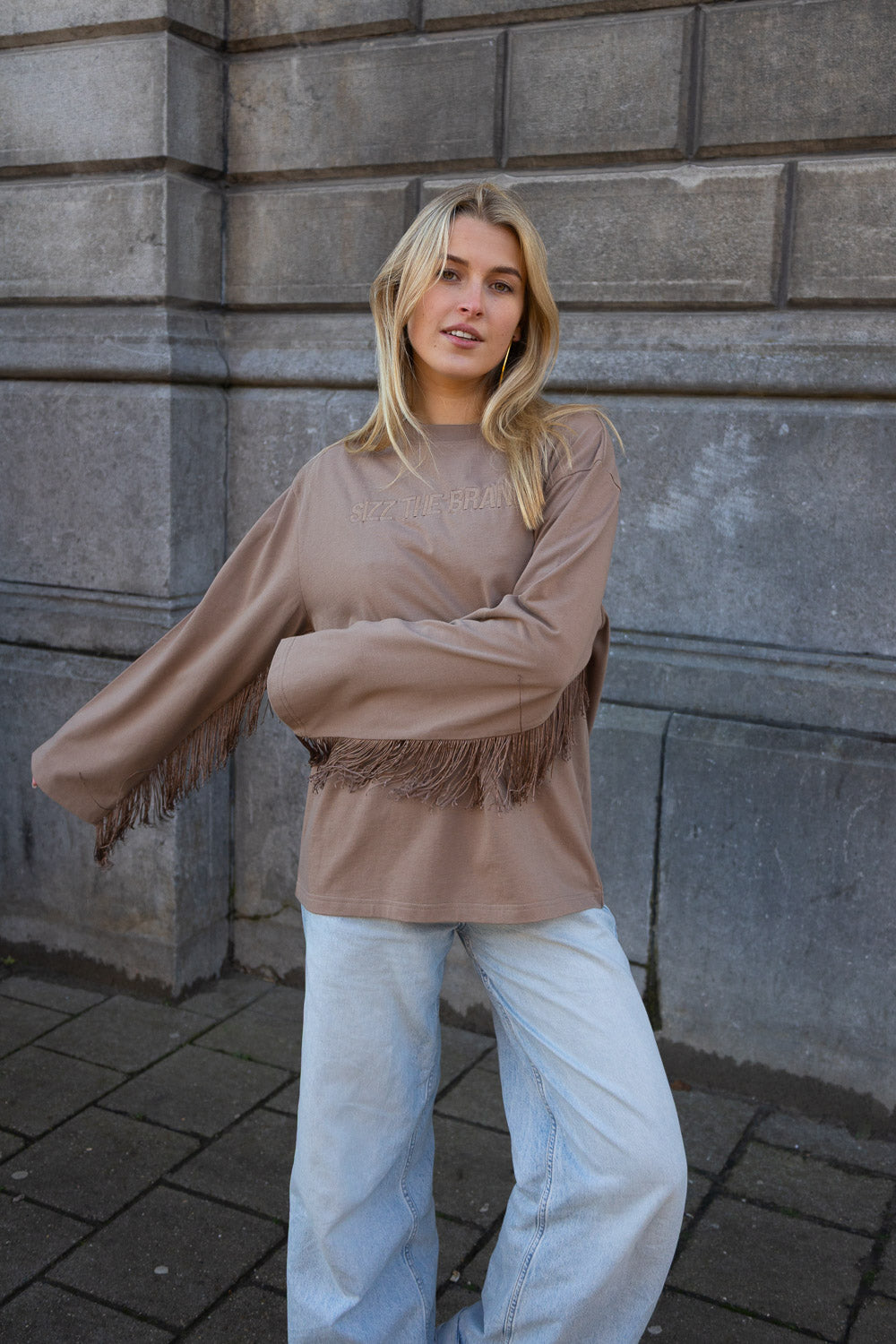 SIZZ THE BRAND Longsleeve Fringes Brown