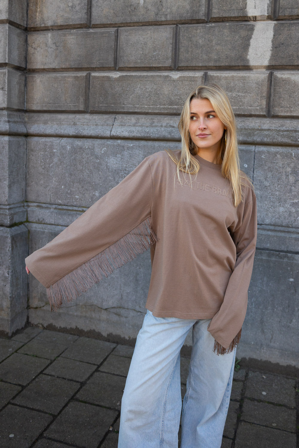 SIZZ THE BRAND Longsleeve Fringes Brown