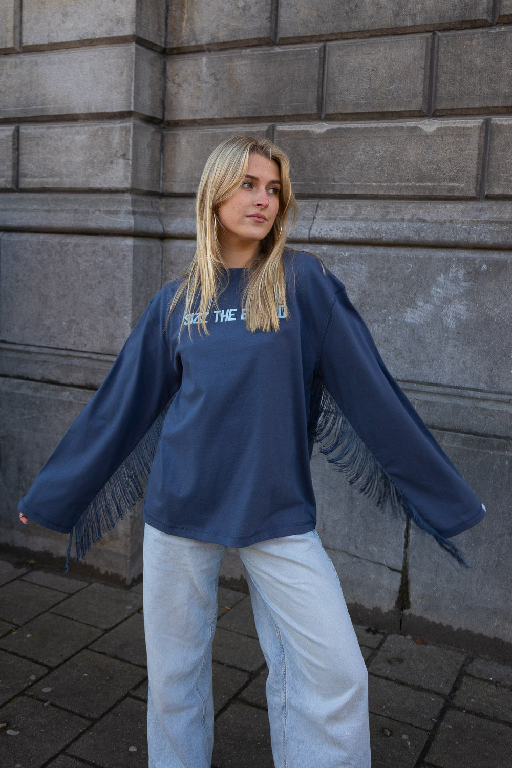 SIZZ THE BRAND Longsleeve Fringes Blue