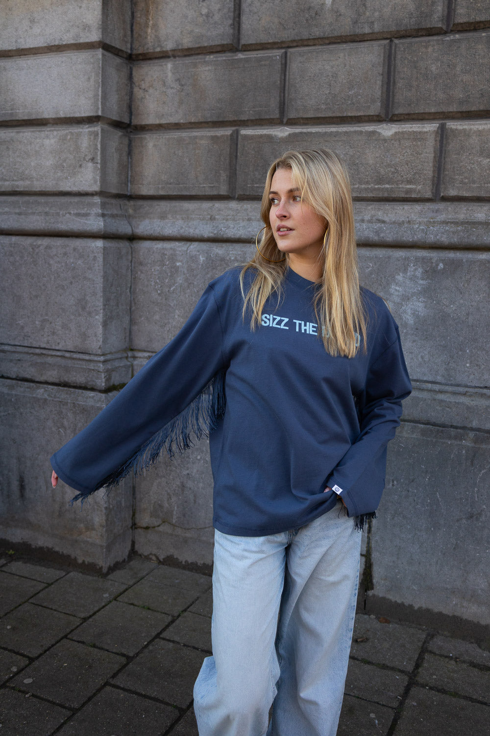 SIZZ THE BRAND Longsleeve Fringes Blue