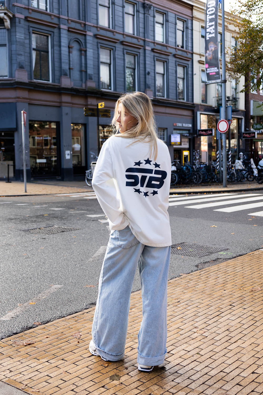 STB Stars langarmshirt Weiß