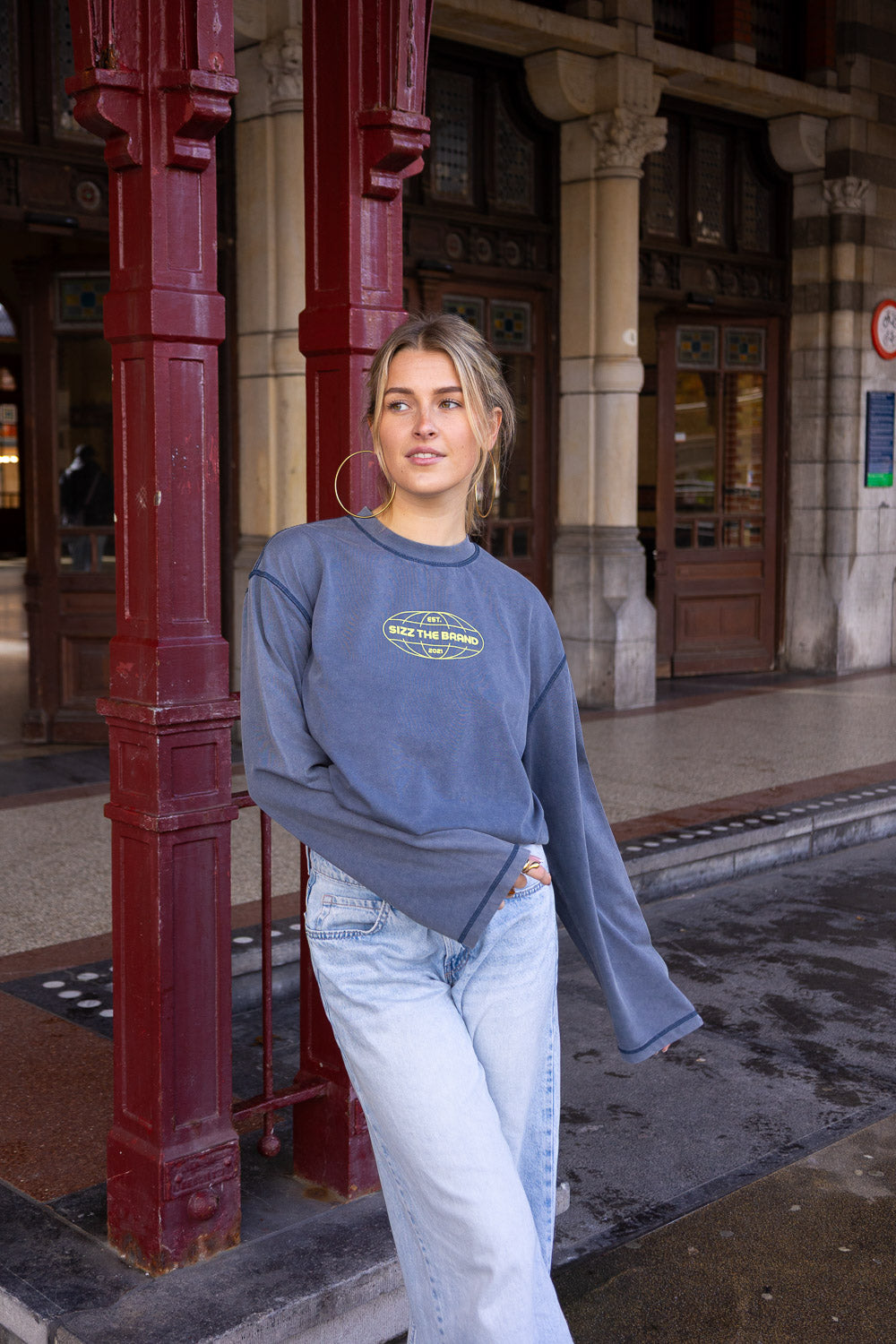 SIZZ Worldwide Langarmshirt Denim