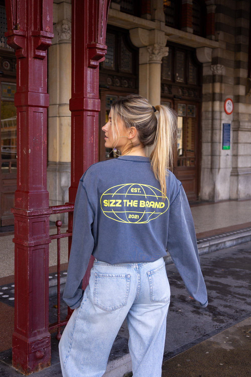 SIZZ Worldwide Langarmshirt Denim