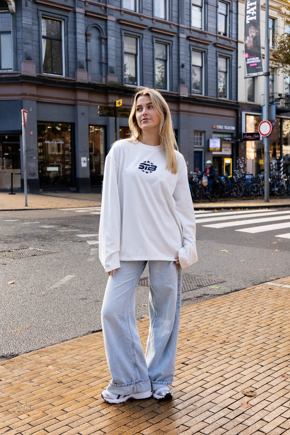 STB Stars langarmshirt Weiß