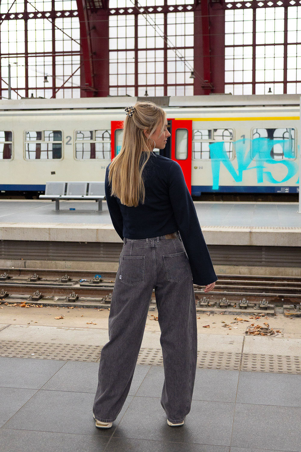 Wide Sleeve Top Navy