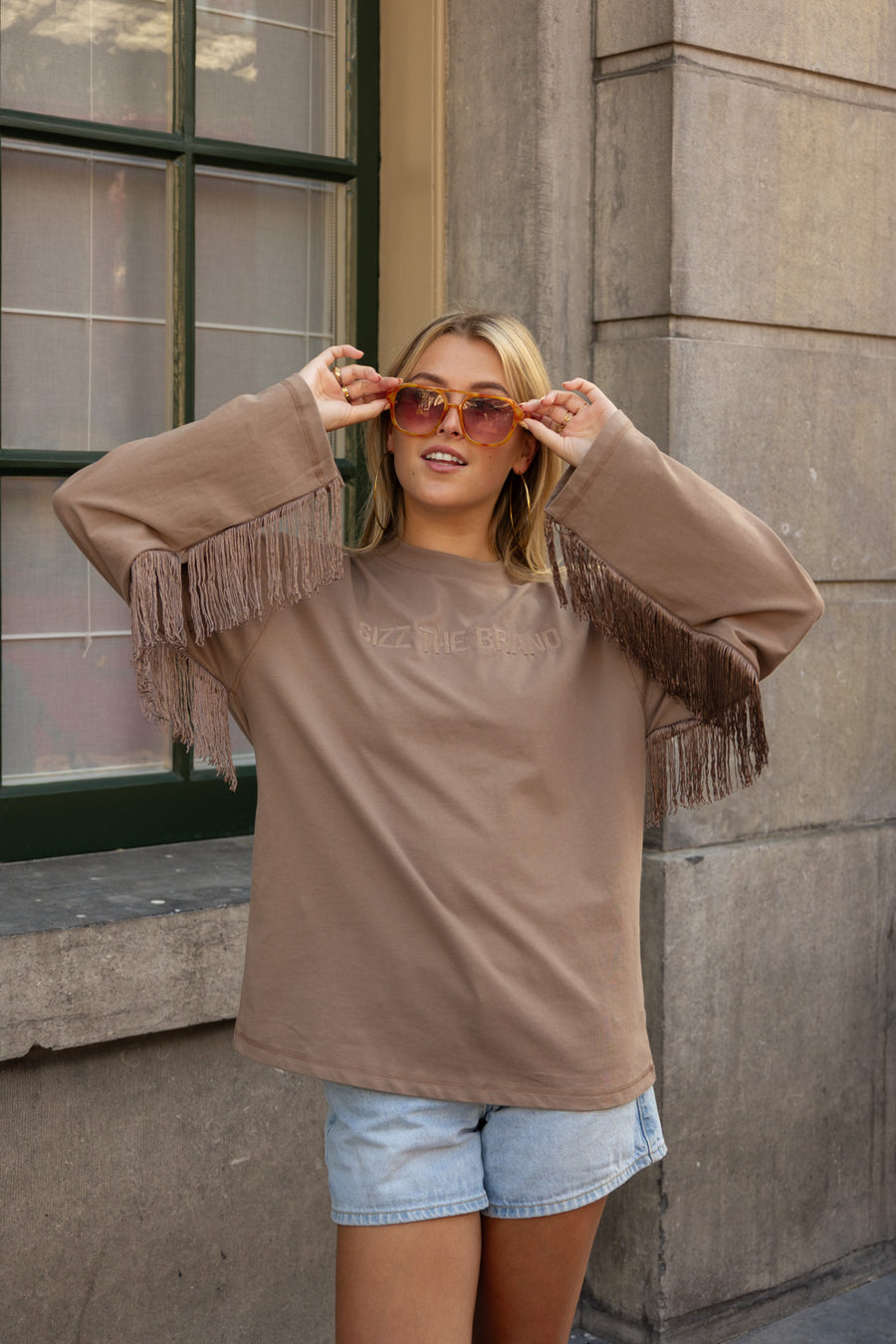 SIZZ THE BRAND Longsleeve Fringes Brown