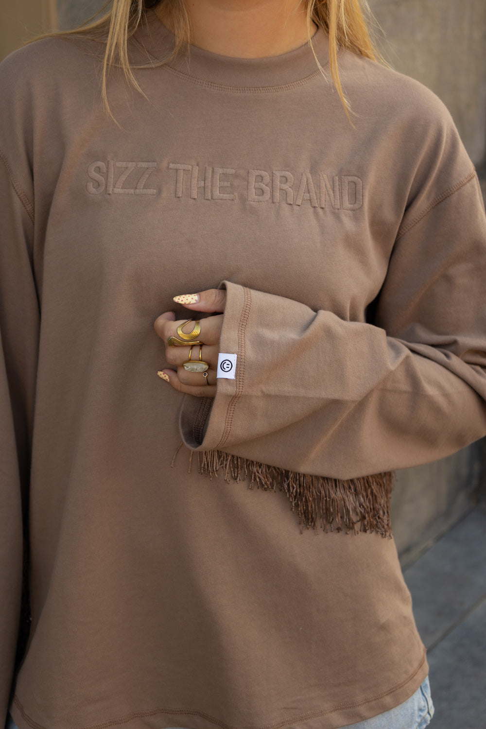SIZZ THE BRAND Longsleeve Fringes Brown